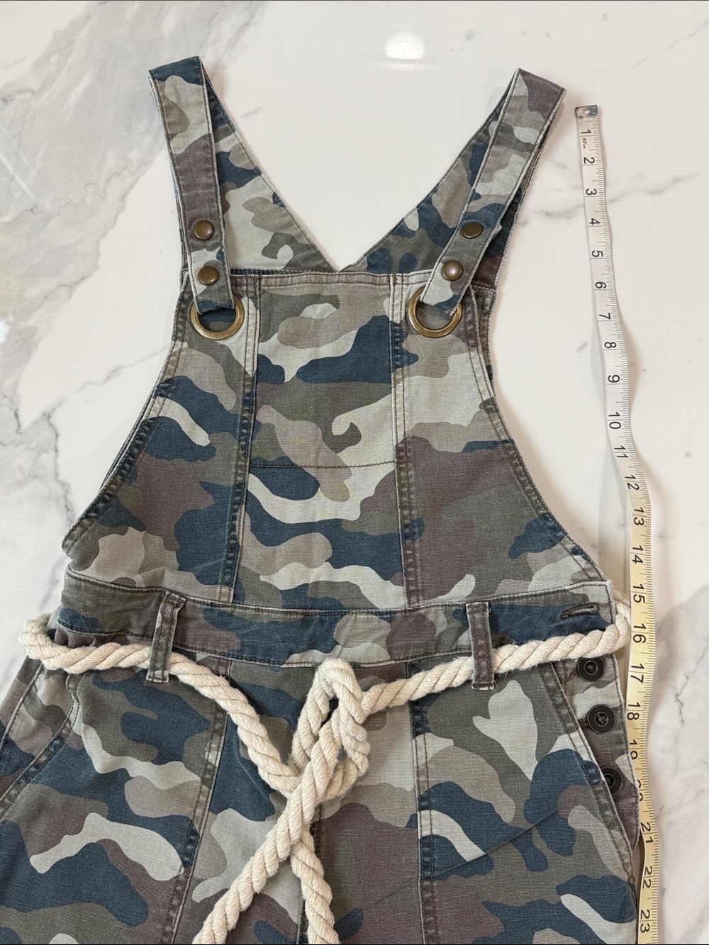 Anthropologie Camo Rope-Belt Overalls - Picture 6 of 14